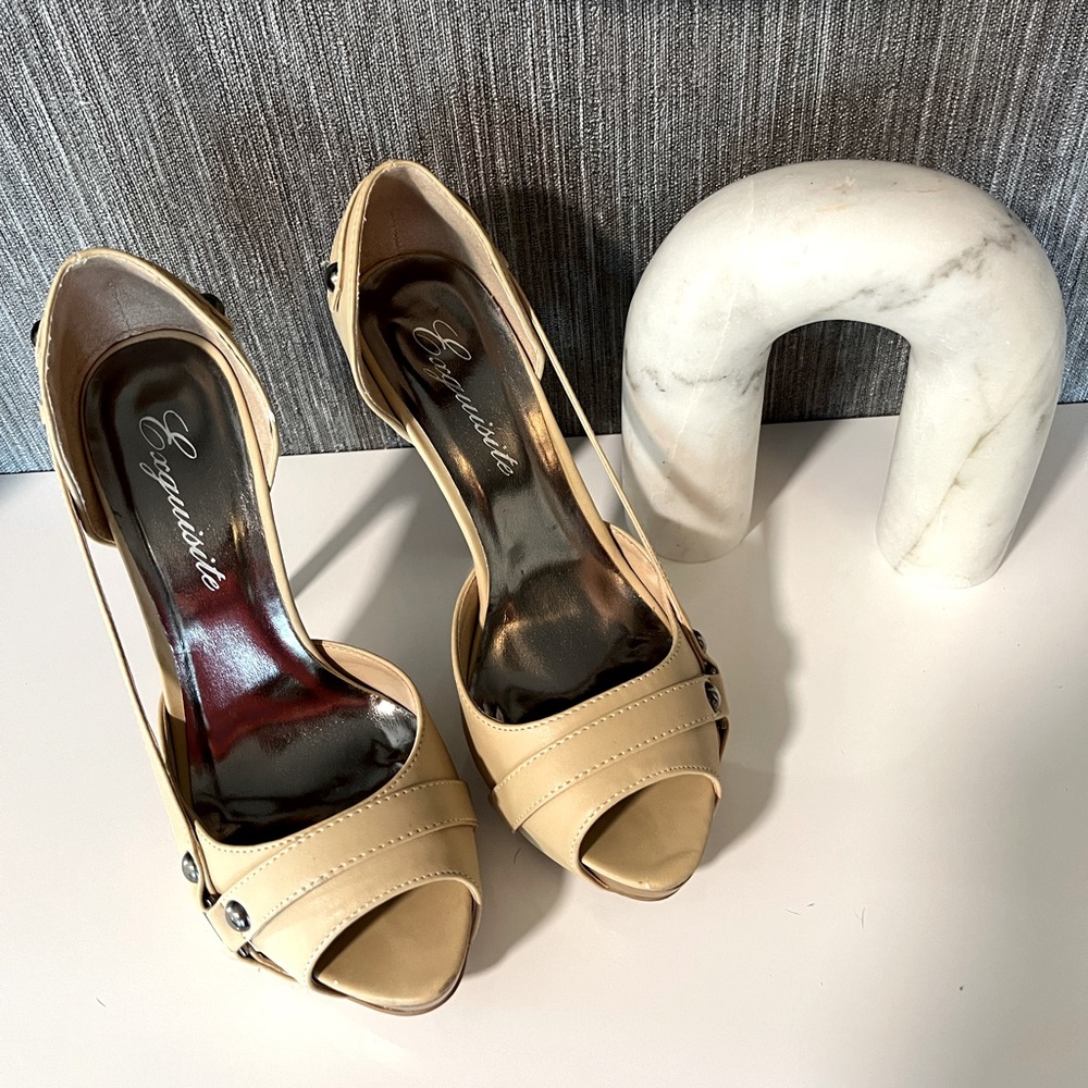 Exquisite | Peep Toe Nude Heels